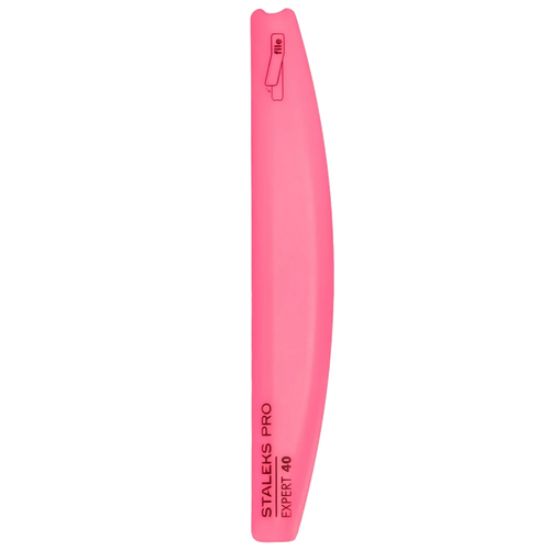 EXPERT 40 SLANTED PLASTIC NAIL FILE CRESCENT (BASE) PINK SPBE-40- STALEKS™